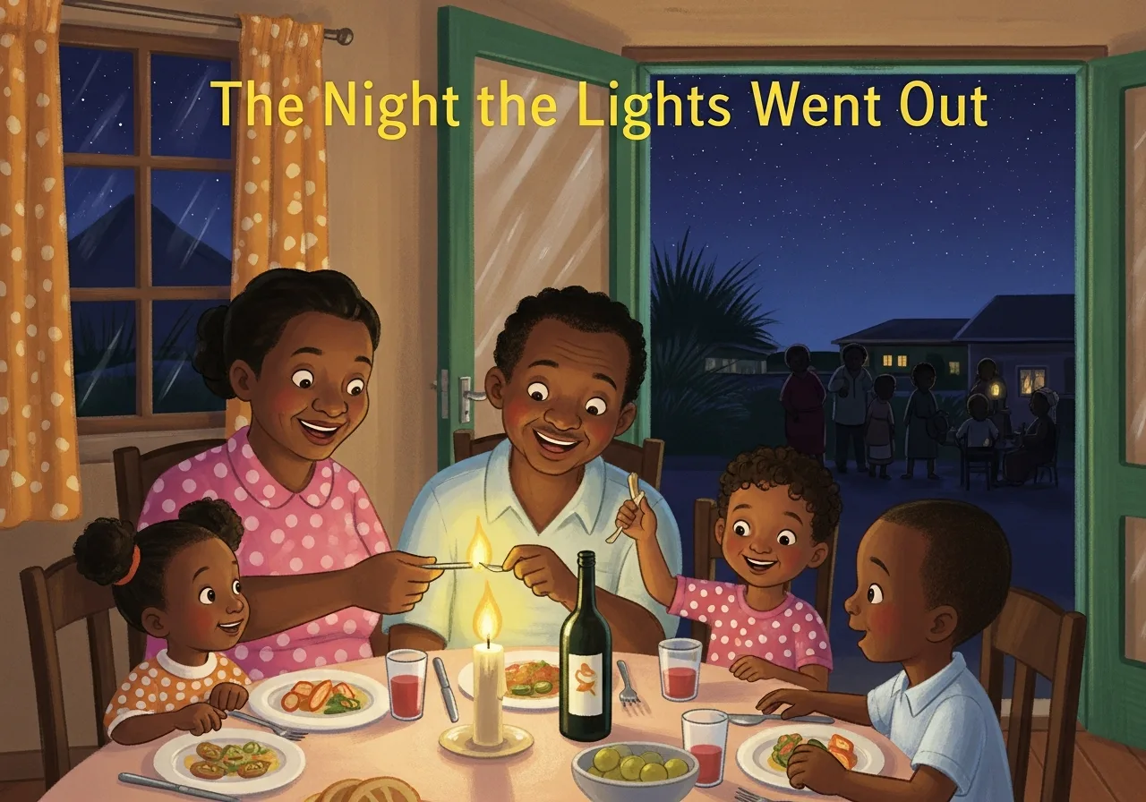 The Night the Lights Went Out — Grade 3 graded reader (Term 3 · Long i (igh/ie))