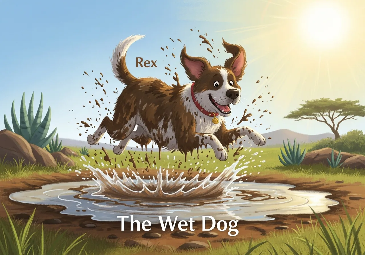 The Wet Dog — Grade 1 graded reader (Level 2 · Short vowels)